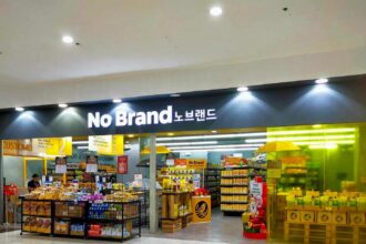 The storefront of a No Brand standalone shop operated by Robinsons Retail in a Philippine shopping mall.