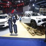 Commercial and mixed use pickup trucks displayed at a motor show to support SME's and transport operators.