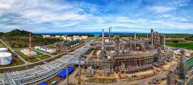 Aerial view of a coastal refinery complex, highlighting the scale of Vietnam's national energy centers.