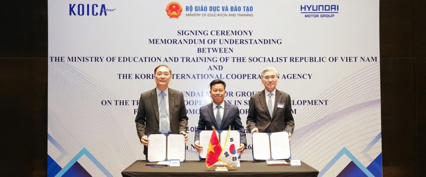 A modern technical training facility in Vietnam where students develop skills through a Hyundai industrial partnership.