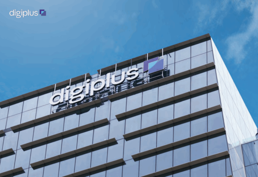The DigiPlus logo displayed on a modern office building exterior