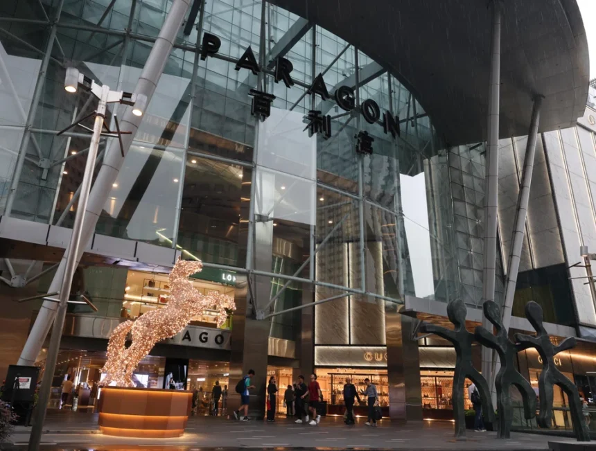 The Paragon mall on Orchard Road, a major freehold asset and key acquisition within the S-Reit sector.
