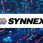 he official corporate logo of SYNEX is displayed against a digital high-tech circuit board backdrop.
